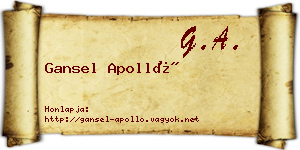 Gansel Apolló névjegykártya